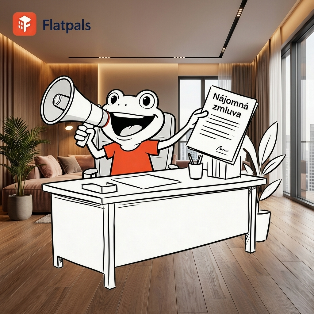 Flatpals Mascot in a dark empty room