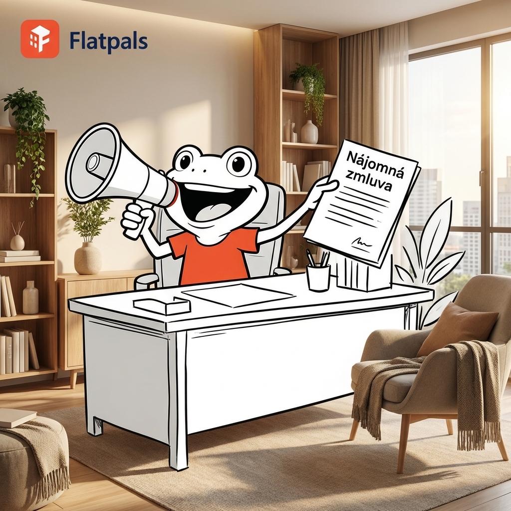 Flatpals Mascot sitting in a light modern room